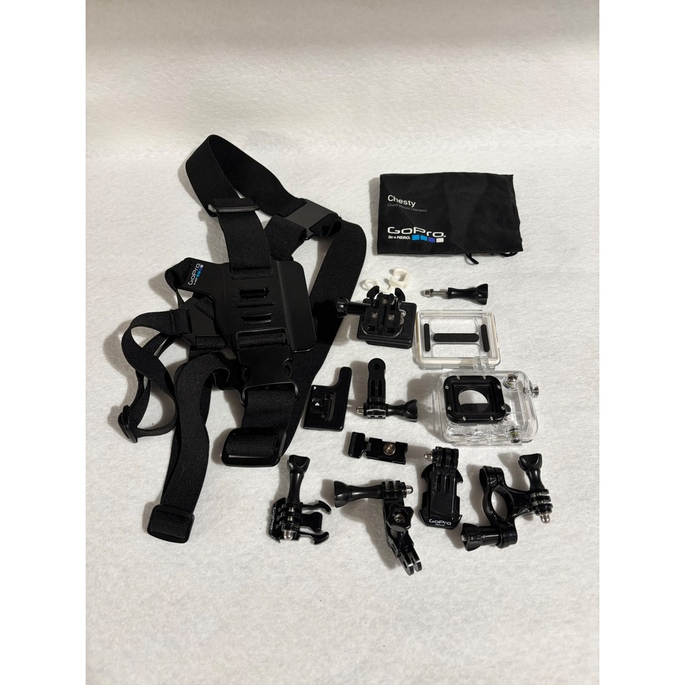 GoPro Chesty Chest Mount Harness and Accessory Bundle Waterproof Case Mounts